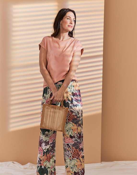 Bexleys woman Kurzarmshirt mit verzierter Front in Rose | ADLER Mode Onlineshop