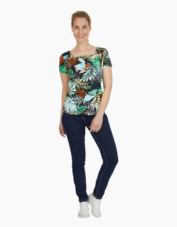 Viventy Shirt mit exotischem Allover-Print und Carreé-Ausschnitt | ADLER Mode Onlineshop