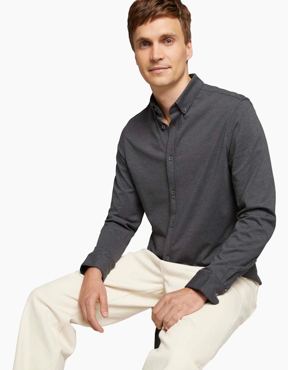 Tom Tailor Meliertes Jersey Hemd | ADLER Mode Onlineshop