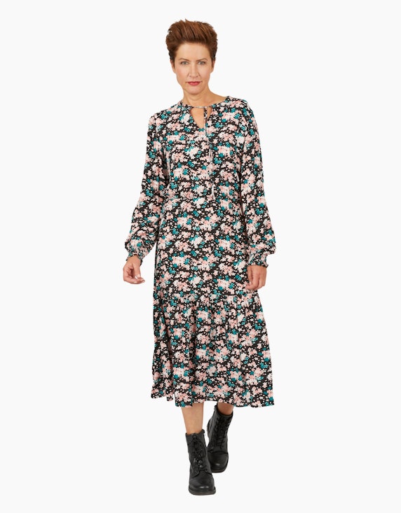 Viventy Kleid mit blumigem Alloverprint und Trompetenärmeln | ADLER Mode Onlineshop