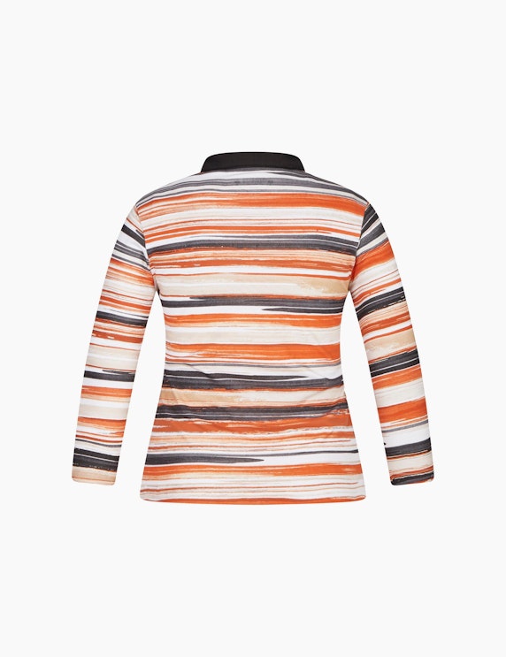 Malva Poloshirt mit Streifenmuster und Ziersteinen | ADLER Mode Onlineshop