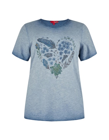 Produktbild zu T-Shirt mit Front Druck in Herzform von Thea