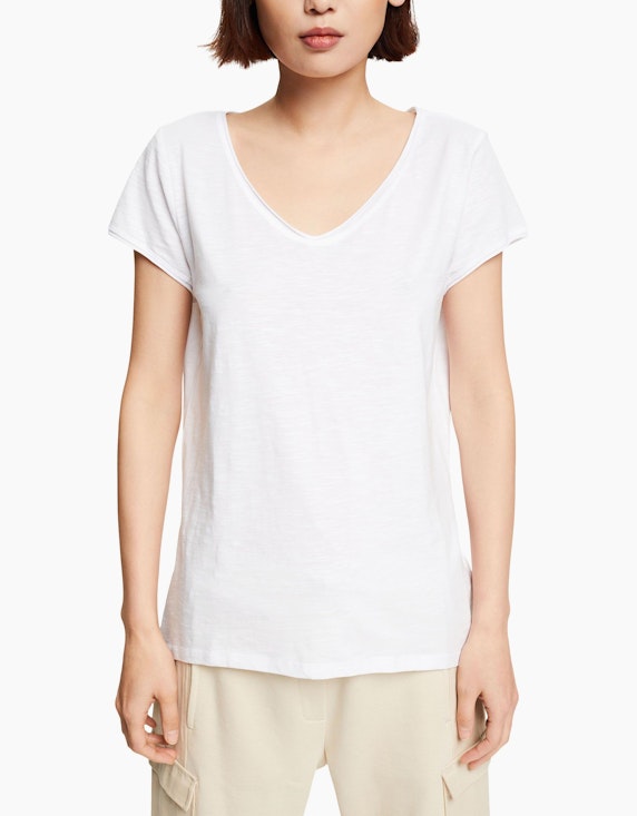 Esprit T-Shirt mit V-Ausschnitt, Bio-Baumwolle | ADLER Mode Onlineshop