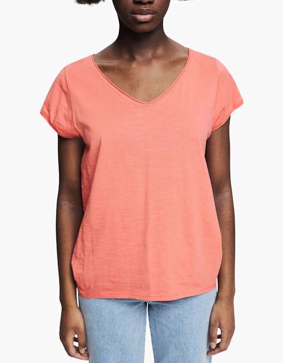 Esprit T-Shirt mit V-Ausschnitt, Bio-Baumwolle | ADLER Mode Onlineshop