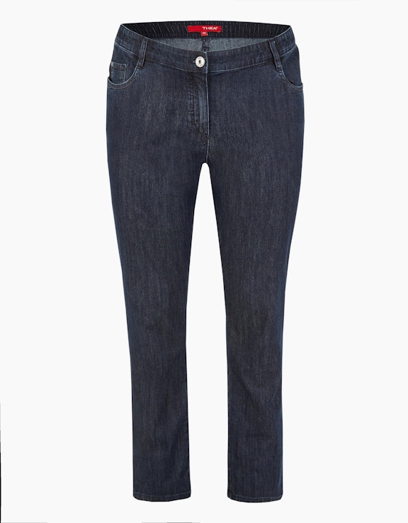 Thea Jeans Hose "Paula", 5-Pocket-Style mit Stretch-Anteil, Regular Fit in Blue Denim | ADLER Mode Onlineshop