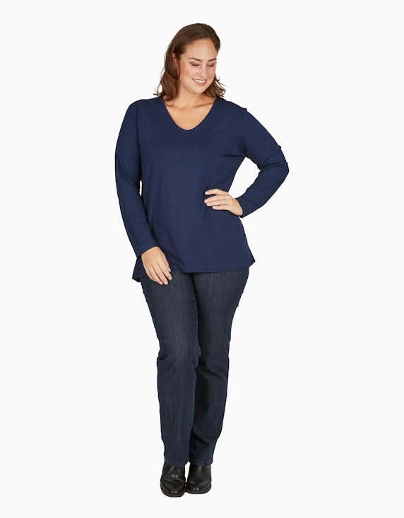 Thea Jeans Hose "Paula", 5-Pocket-Style mit Stretch-Anteil, Regular Fit in Blue Denim | ADLER Mode Onlineshop
