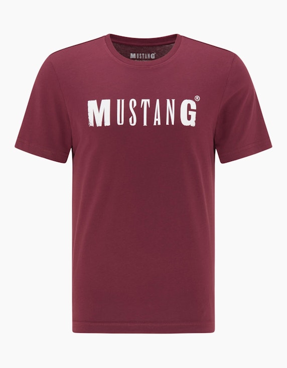 MUSTANG T-Shirt mit Logo-Schriftzug in Vintage-Optik | ADLER Mode Onlineshop