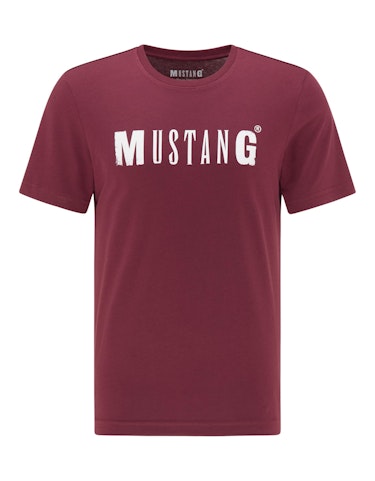 Produktbild zu T-Shirt mit Logo-Schriftzug in Vintage-Optik von MUSTANG