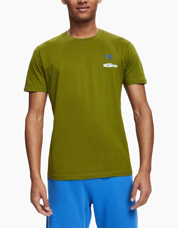 Esprit EDC Jersey-T-Shirt mit kleinem Motiv-Print | ADLER Mode Onlineshop