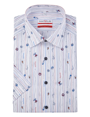 Produktbild zu <strong>Marvelis Dresshemd mit maritimen Print</strong>  MODERN FIT von Marvelis