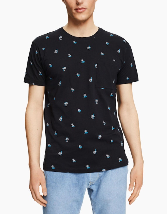 Esprit EDC Jersey-T-Shirt mit Palmen-Motiven | ADLER Mode Onlineshop
