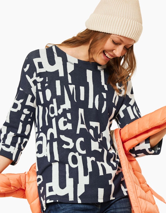 CECIL Jacquard Shirt mit Print | ADLER Mode Onlineshop