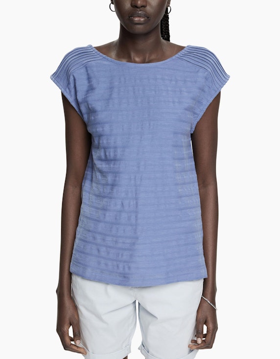 Esprit T-Shirt mit Strukturstreifen | ADLER Mode Onlineshop