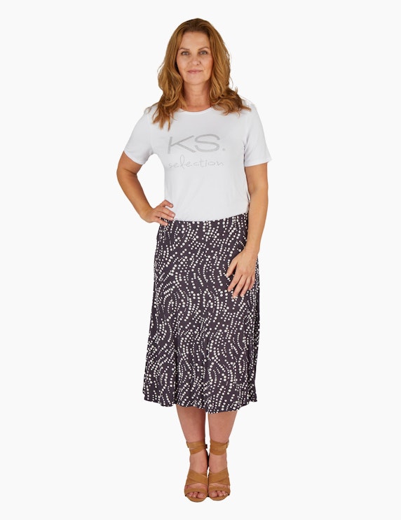 KS. selection Shirt mit Strass-Label in Weiß | ADLER Mode Onlineshop