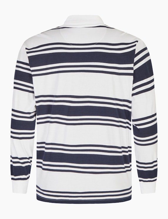 Big Fashion Langarm Poloshirt mit Streifenmuster | ADLER Mode Onlineshop