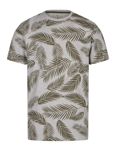 Produktbild zu T-Shirt mit Streifen und Blätterdruck von Eagle No. 7