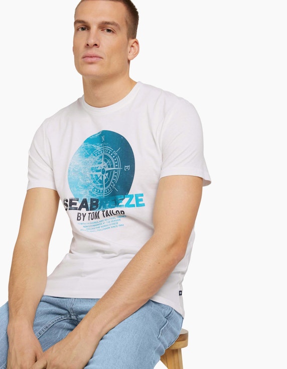 Tom Tailor T-Shirt mit Print und Rundhalsausschnitt | ADLER Mode Onlineshop