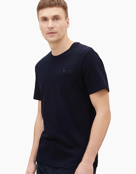 Tom Tailor Strukturiertes T-Shirt | ADLER Mode Onlineshop