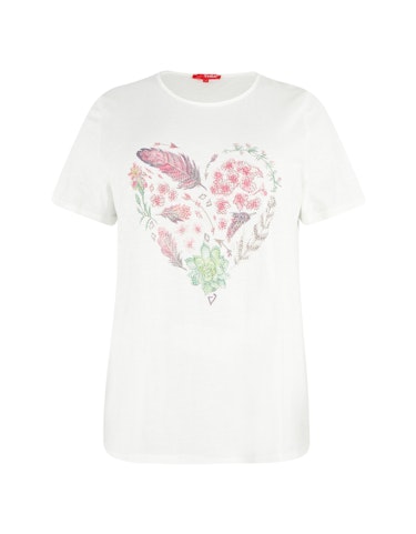 Produktbild zu T-Shirt mit Front Druck in Herzform von Thea