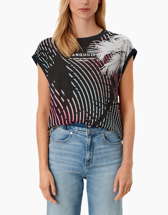 s.Oliver T-Shirt mit metallischem Statement-Druck | ADLER Mode Onlineshop