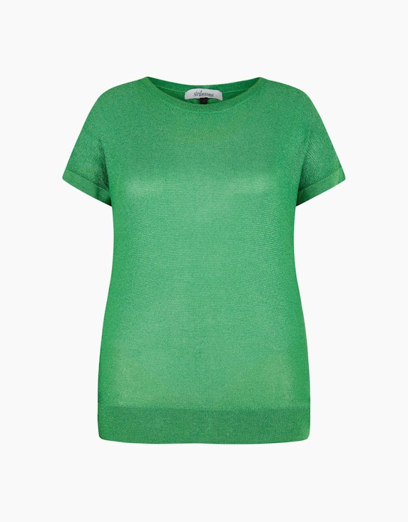 Steilmann Woman Glänzendes Feinstrick-Shirt in Grün | ADLER Mode Onlineshop