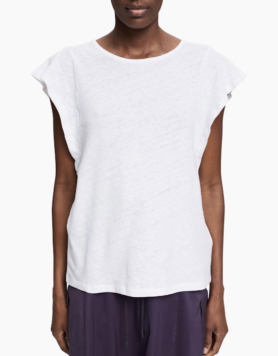 Esprit Mit Leinen: T-Shirt mit tiefem Armausschnitt | ADLER Mode Onlineshop