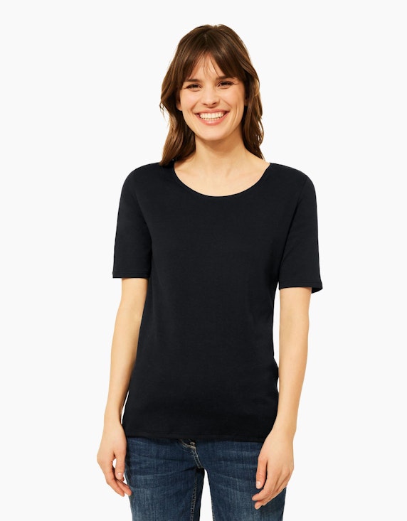 CECIL T-Shirt in Unifarbe | ADLER Mode Onlineshop