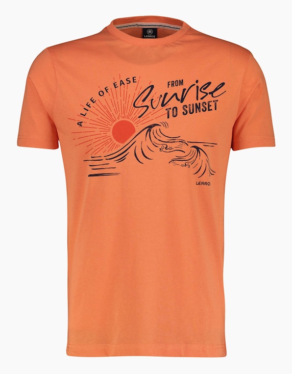 Lerros Klassisches T-Shirt mit Frontprint | ADLER Mode Onlineshop