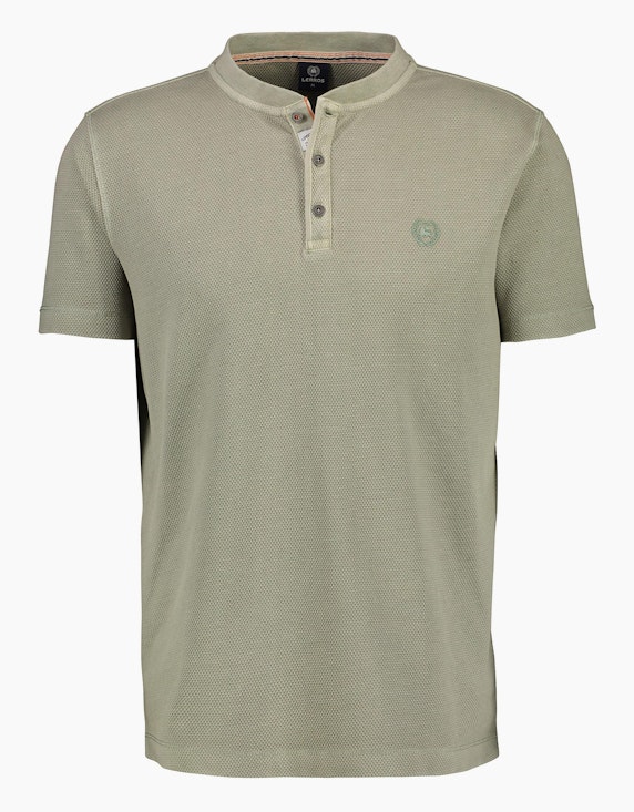 Lerros Shirt mit tonal abgesetztem Serafinokragen | ADLER Mode Onlineshop