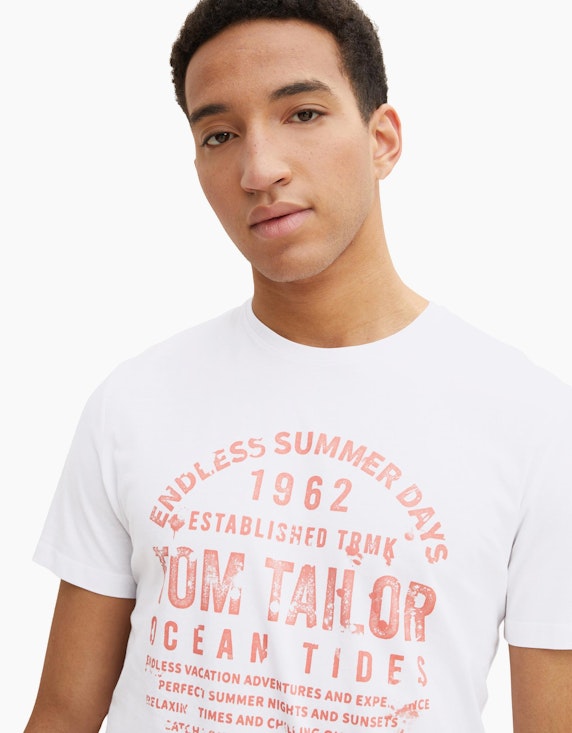 TOM TAILOR T-Shirt mit Textprint | ADLER Mode Onlineshop