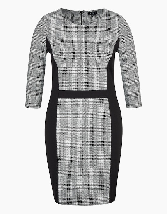 Bexleys woman Kleid im Muster- und Material-Mix in Schwarz/Weiß | ADLER Mode Onlineshop