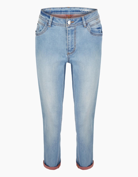 Steilmann Woman 7/8 Jeans mit kontrastfarbener Innenseite in Bleached Denim | ADLER Mode Onlineshop
