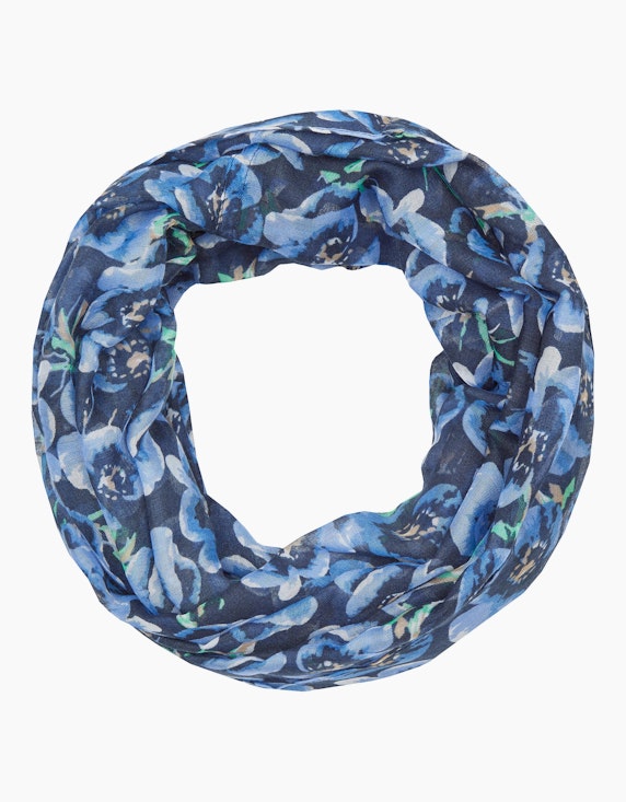 MY OWN Loop-Schal mit floralem Druck in Marine/Blau/Grün/Offwhite | ADLER Mode Onlineshop