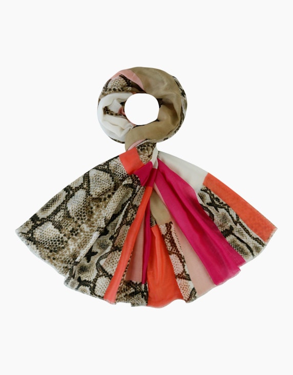 Adler Collection Schal im Streifendessin mit Schlangeneinsätzen | ADLER Mode Onlineshop