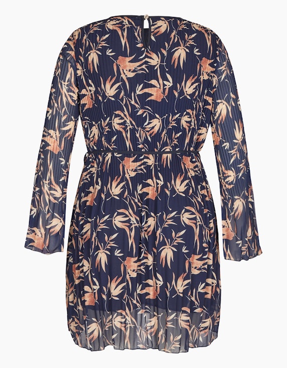 Made in Italy Plissee-Kleid mit Blätter-Druck | ADLER Mode Onlineshop