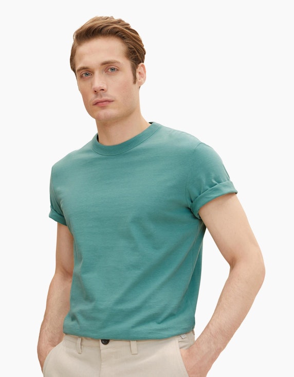 TOM TAILOR T-Shirt in Unifarbe | ADLER Mode Onlineshop