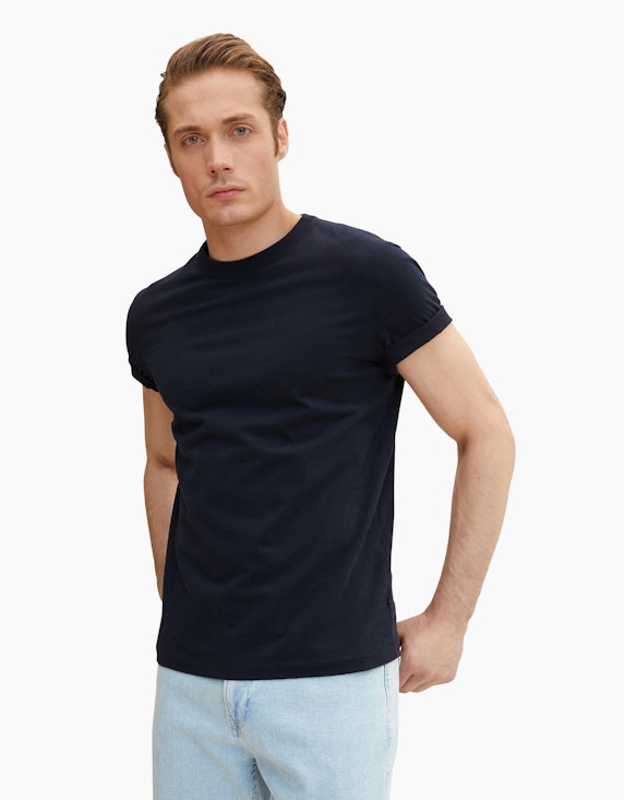 TOM TAILOR T-Shirt in Unifarbe | ADLER Mode Onlineshop