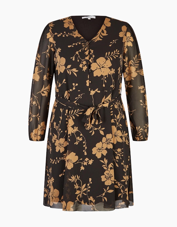 Steilmann Edition Kleid mit Blumendruck in Braun | ADLER Mode Onlineshop