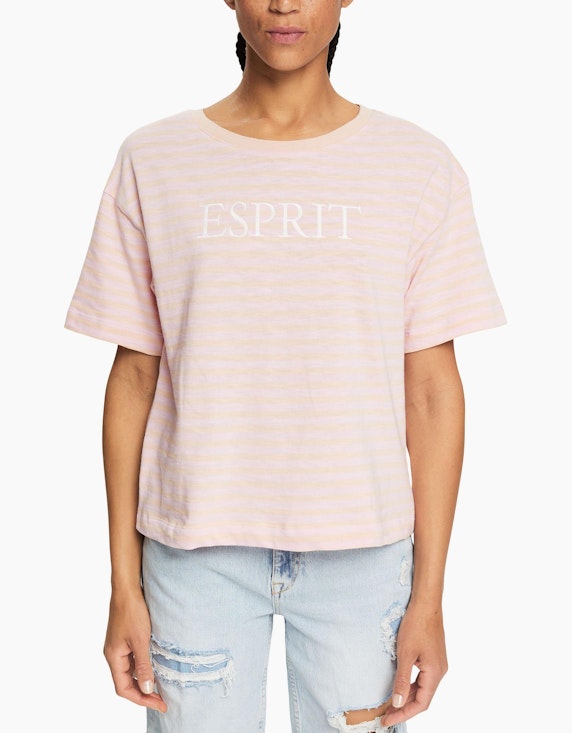 Esprit Gestreiftes T-Shirt mit Logo-Stickerei | ADLER Mode Onlineshop