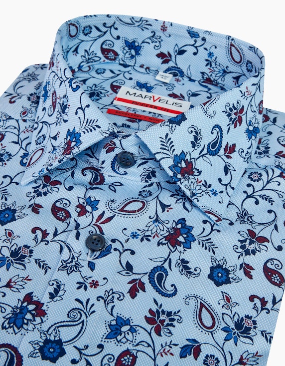 Marvelis Gemustertes Dresshemd mit Blumenmuster, MODERN FIT | ADLER Mode Onlineshop