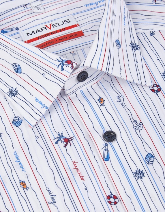 Marvelis Marvelis Dresshemd mit maritimen Print, MODERN FIT | ADLER Mode Onlineshop