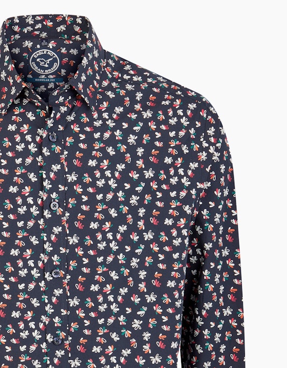 Eagle No. 7 Langarmhemd mit floralem Muster | ADLER Mode Onlineshop