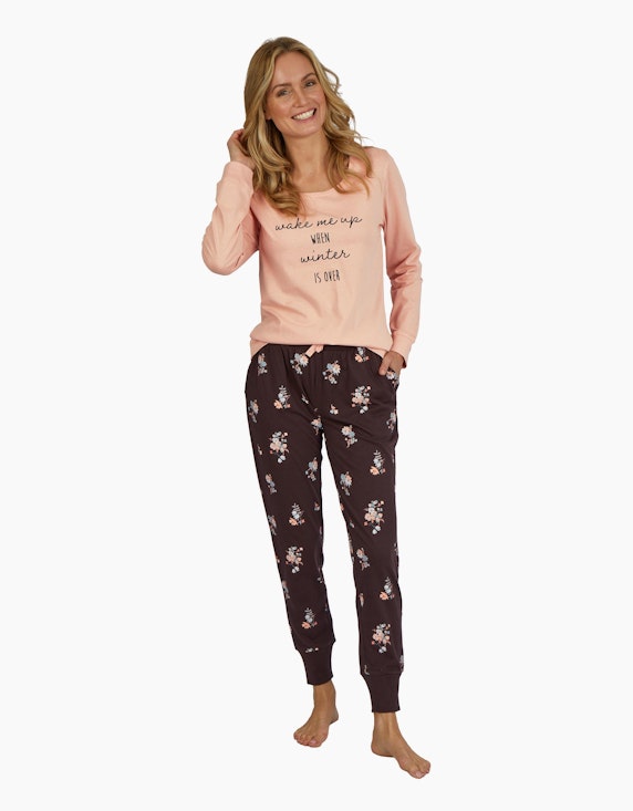 ADLER WOMEN Langer Pyjama mit Print | ADLER Mode Onlineshop