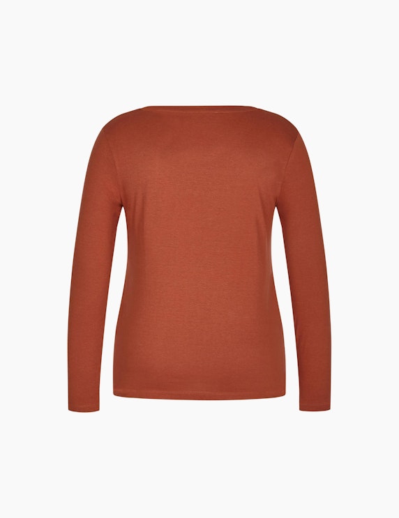 Bexleys woman Cognacfarbenes Langarmshirt mit Aufdruck | ADLER Mode Onlineshop
