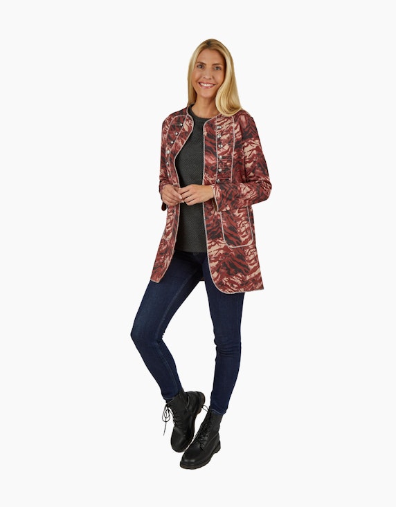 Made in Italy Longblazer im Muster-Mix in Rot/Schwarz | ADLER Mode Onlineshop