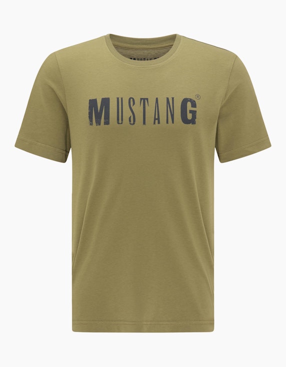 MUSTANG T-Shirt mit Logo-Schriftzug in Vintage-Optik | ADLER Mode Onlineshop