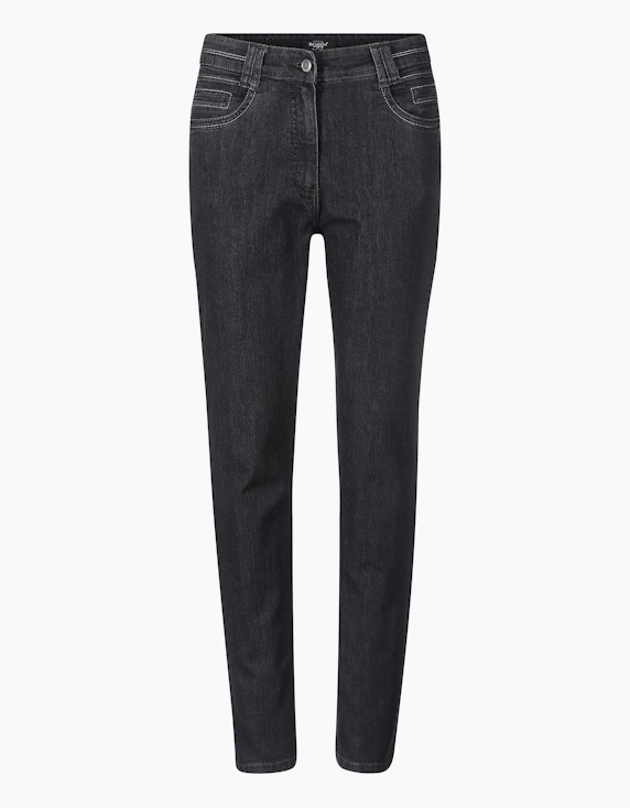 Bexleys woman 5-Pocket Jeanshose in Passform SANDRA in Black Denim | ADLER Mode Onlineshop