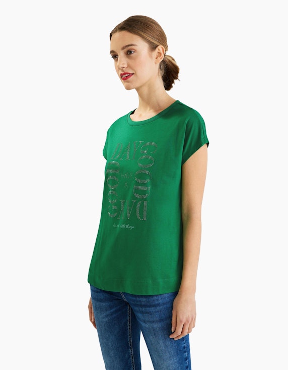 Street One T-Shirt mit Steinchenwording | ADLER Mode Onlineshop