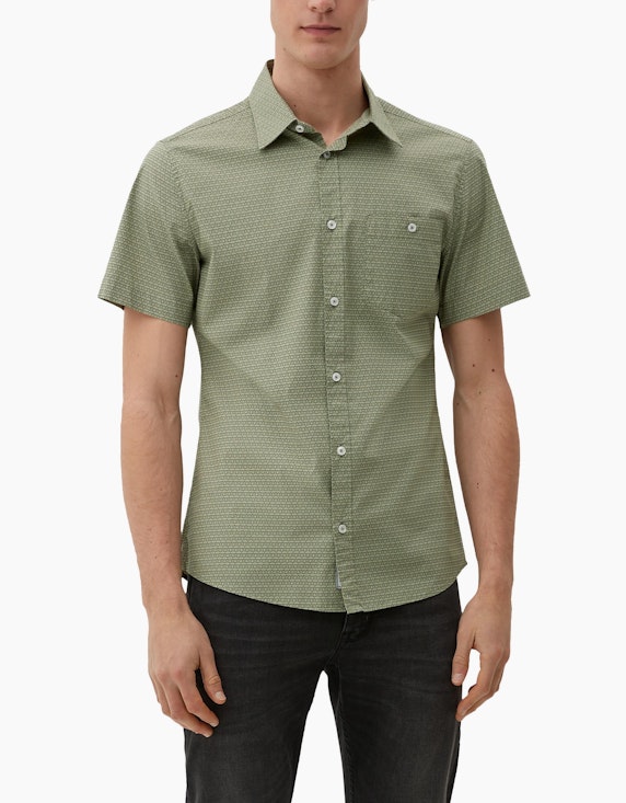 s.Oliver Slim Fit: Hemd mit Allover-Muster | ADLER Mode Onlineshop
