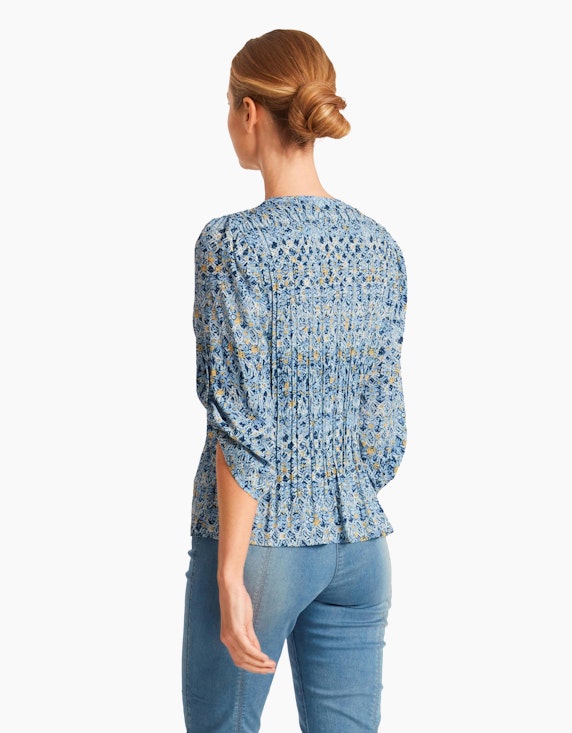 KRISS Plissierte Bluse mit feinem Print | ADLER Mode Onlineshop